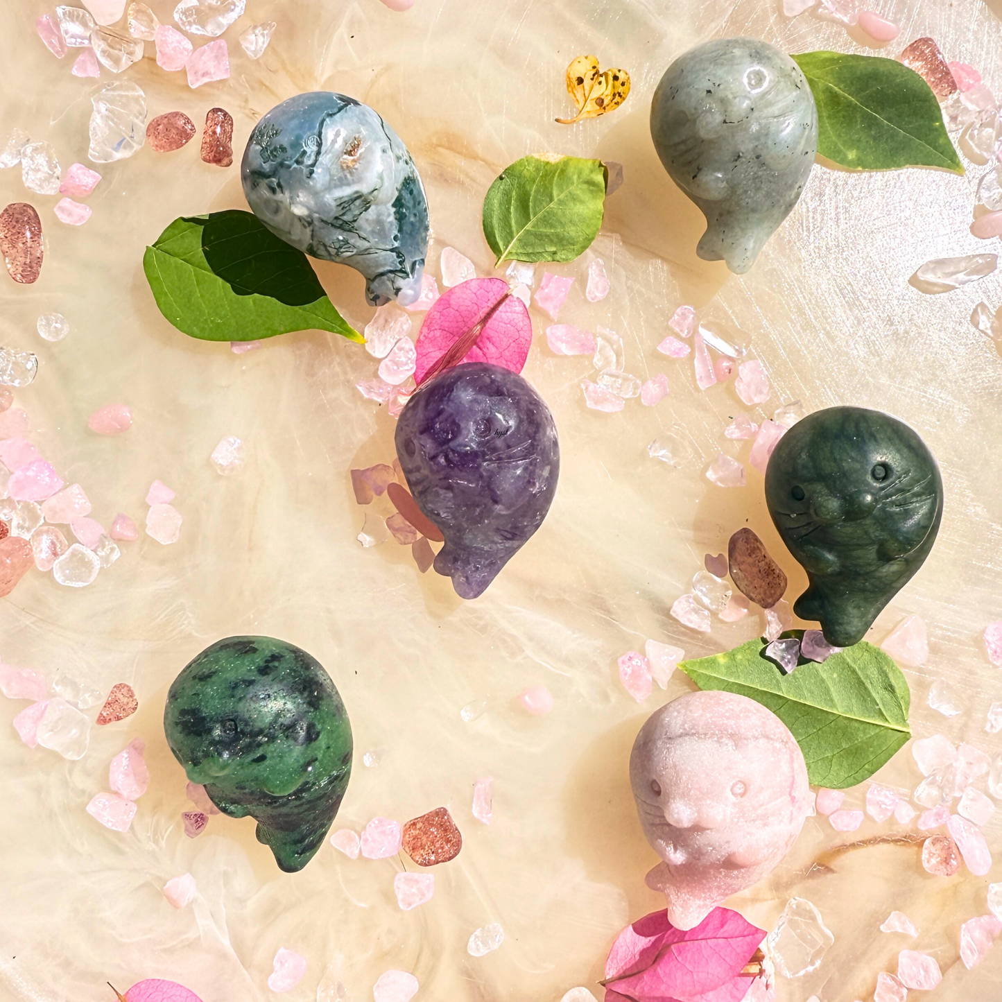 🦭 Crystal Seal Carvings – Pick Your Stone