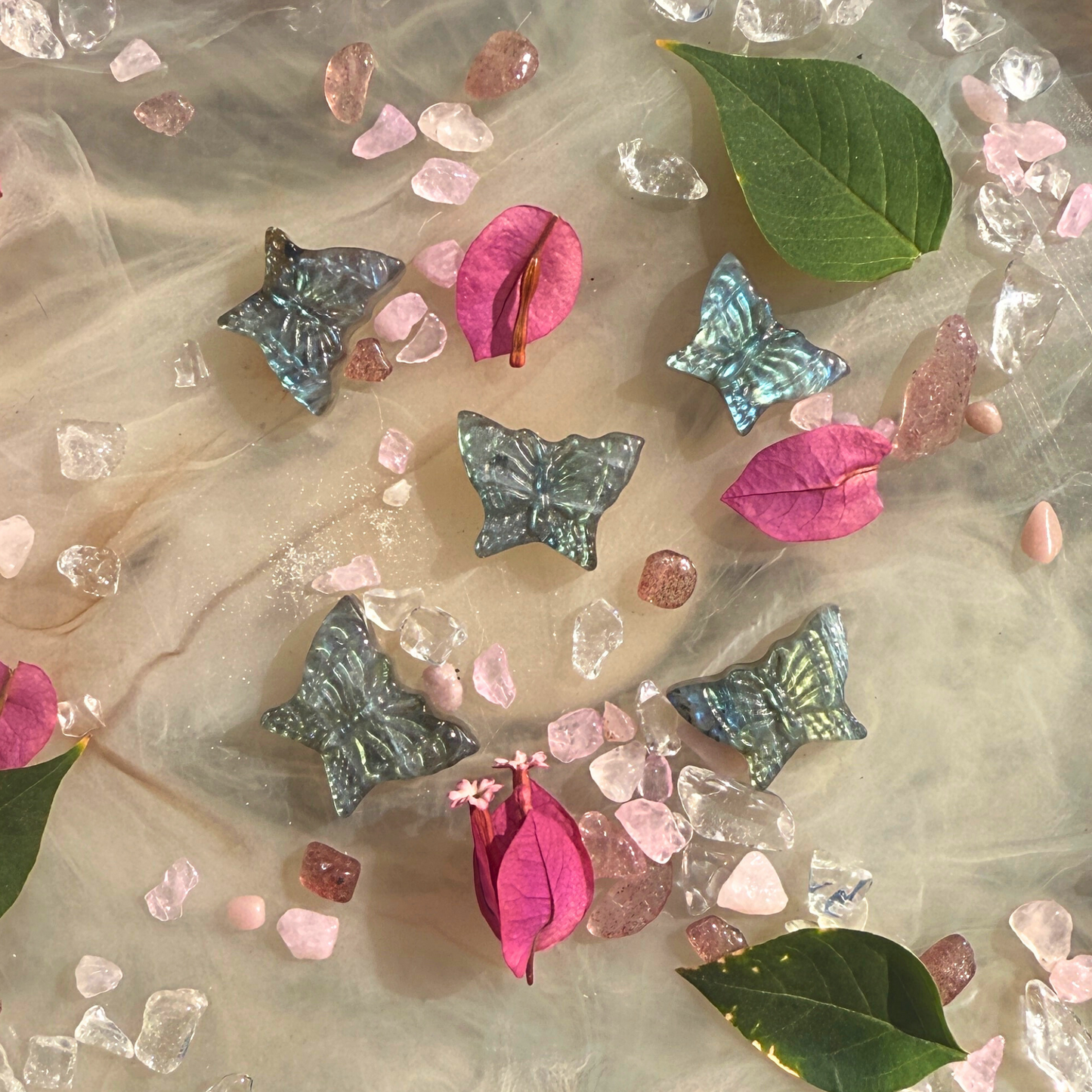 ✨ Flutter & Flash – Mini Labradorite Butterflies (AAA+)