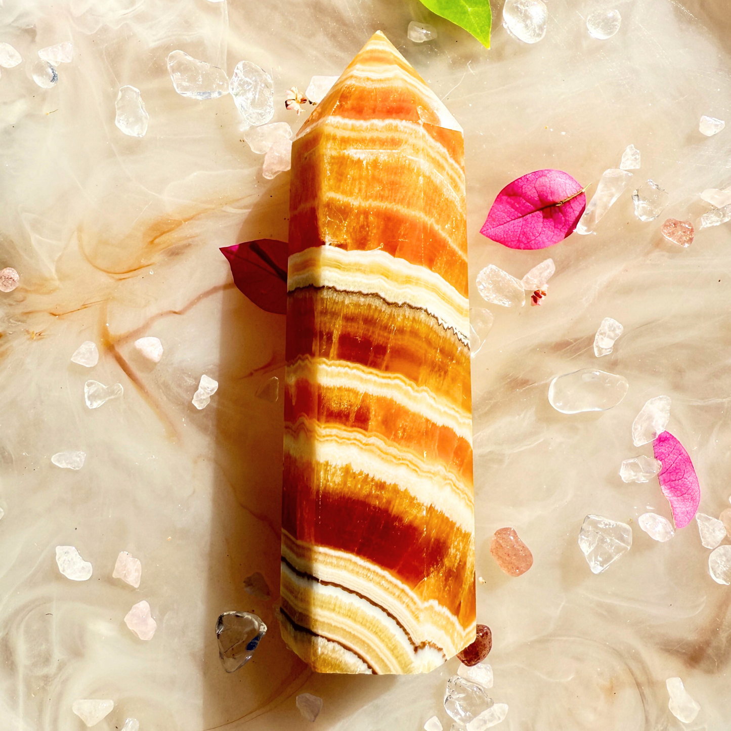 🍊 Radiant Energy – Orange Calcite Tower
