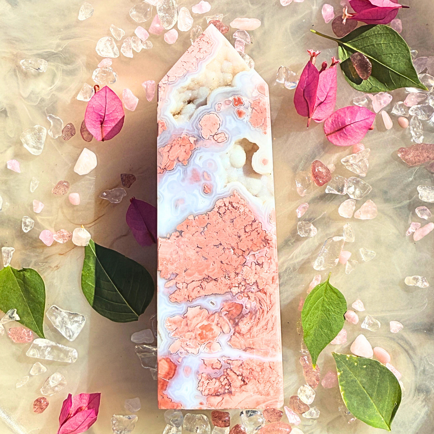 ๐ธ Eternal Bloom โ Petal Flower Agate Towers | You choose