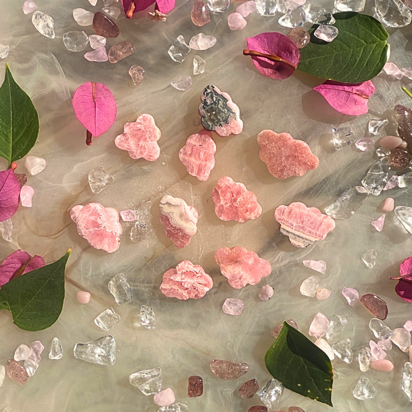 ☁️ Soft Strength – Rhodonite Mini Clouds (Intuitively Chosen)