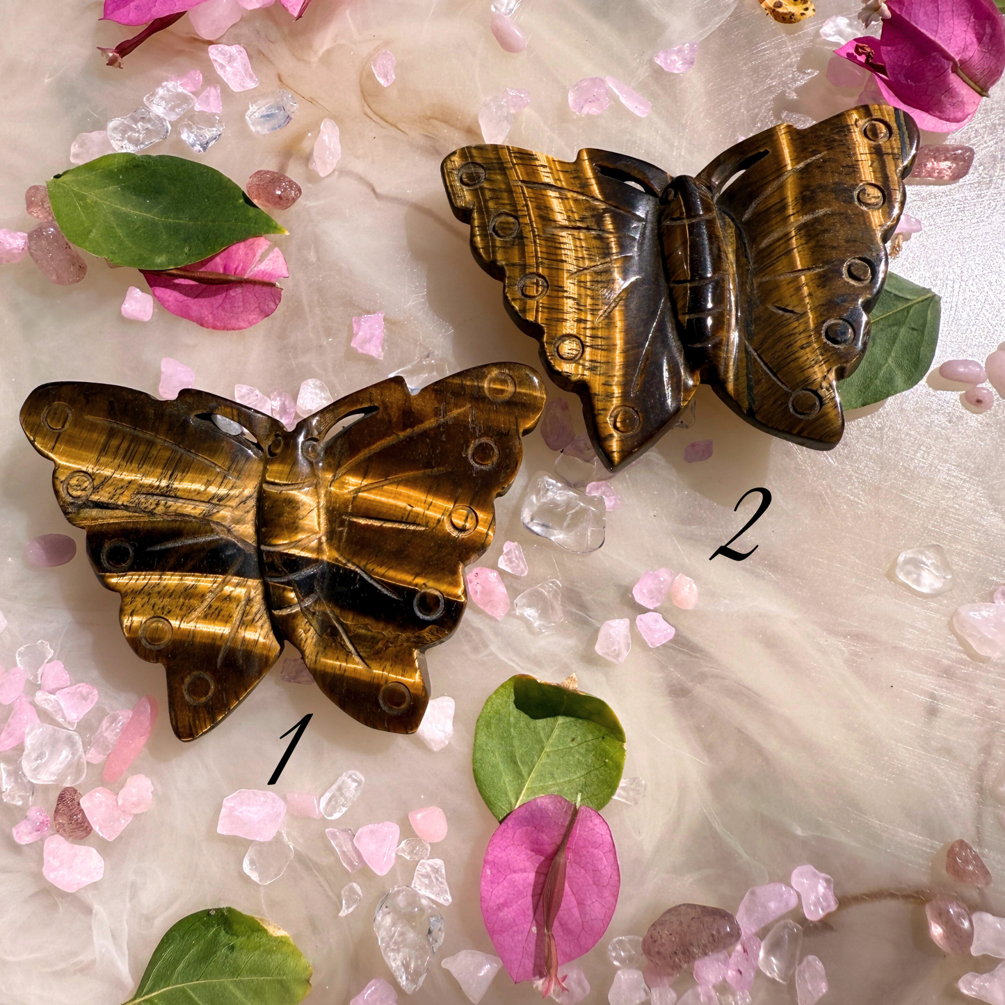 🐯✨ Tiger’s Eye Butterfly Carvings – 2D (Pick Your Butterfly)