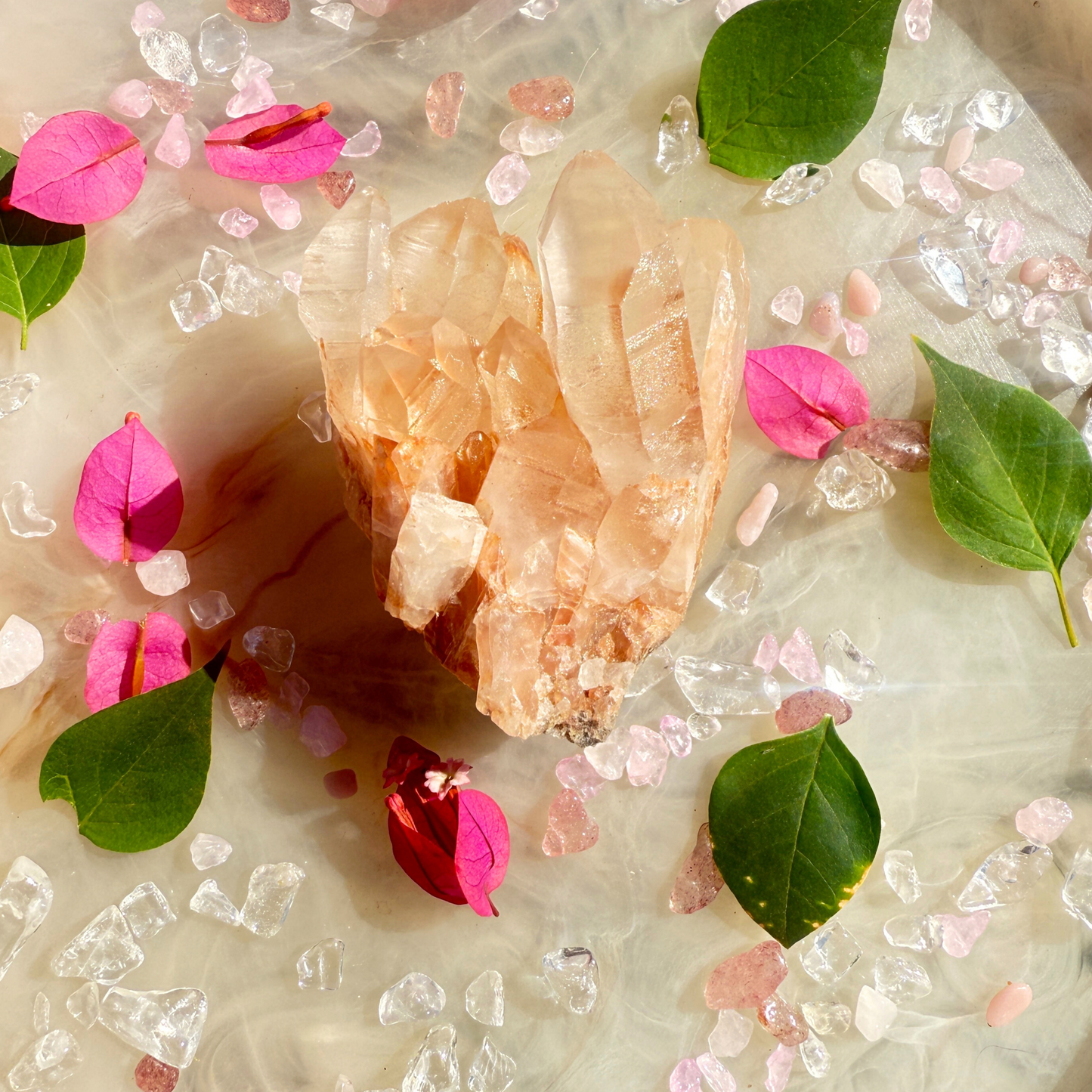 🍊 Solar Glow – Tangerine Quartz Cluster