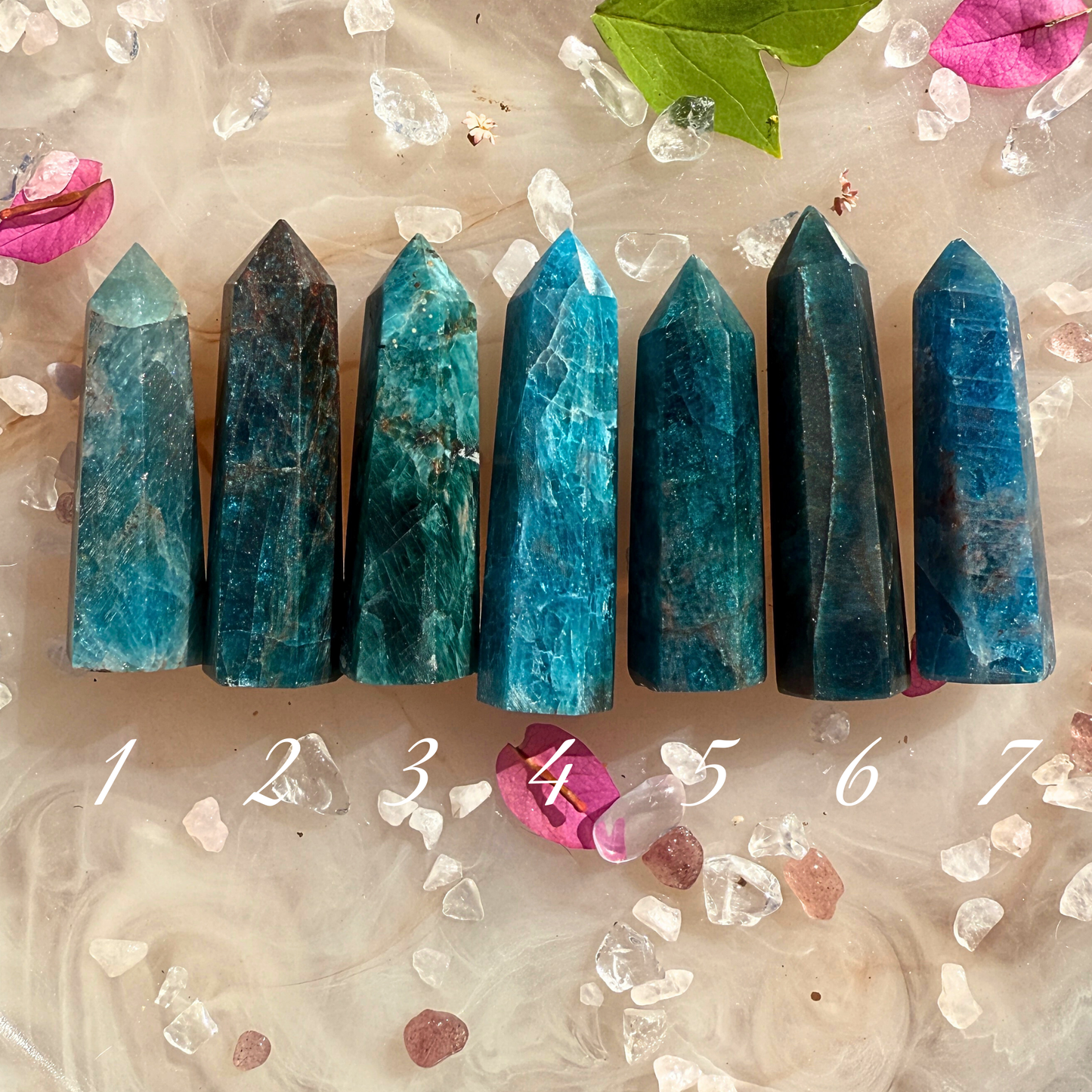 🌊 Deep Insight – Blue Apatite Towers (Choose Your Piece)