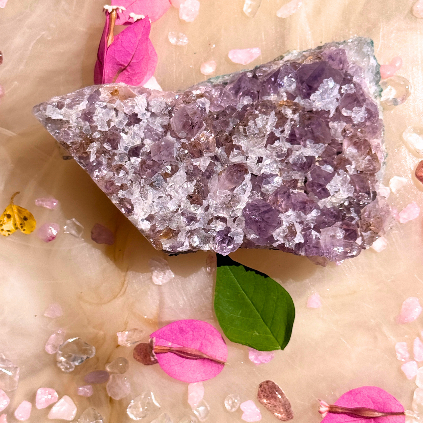 💜 Spark + Glow – Amethyst & Calcite Cluster