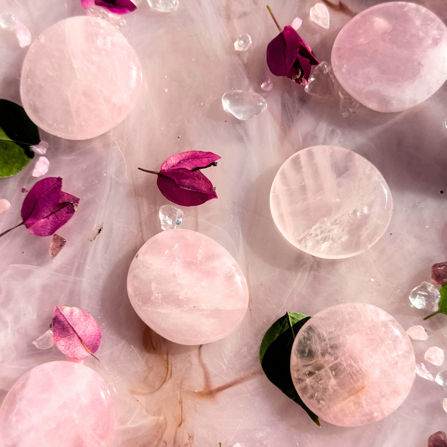 Emotional Support Pancake 🥞💘 | Rose Quartz Flatstone – Intuitive Pull