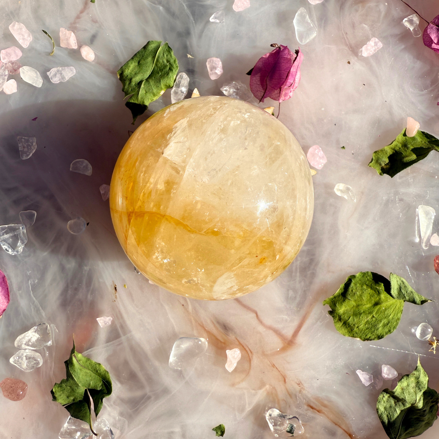 🌞 “Solar Revival” – Golden Healer Quartz Sphere