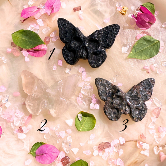 🦋 Crystal Death Moth Carvings – 2D | You Choose