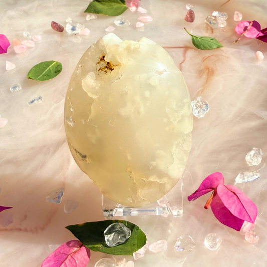 🌼 Bloom Baby Bloom – Druzy Flower Agate Palmstone (Indonesian) 💫