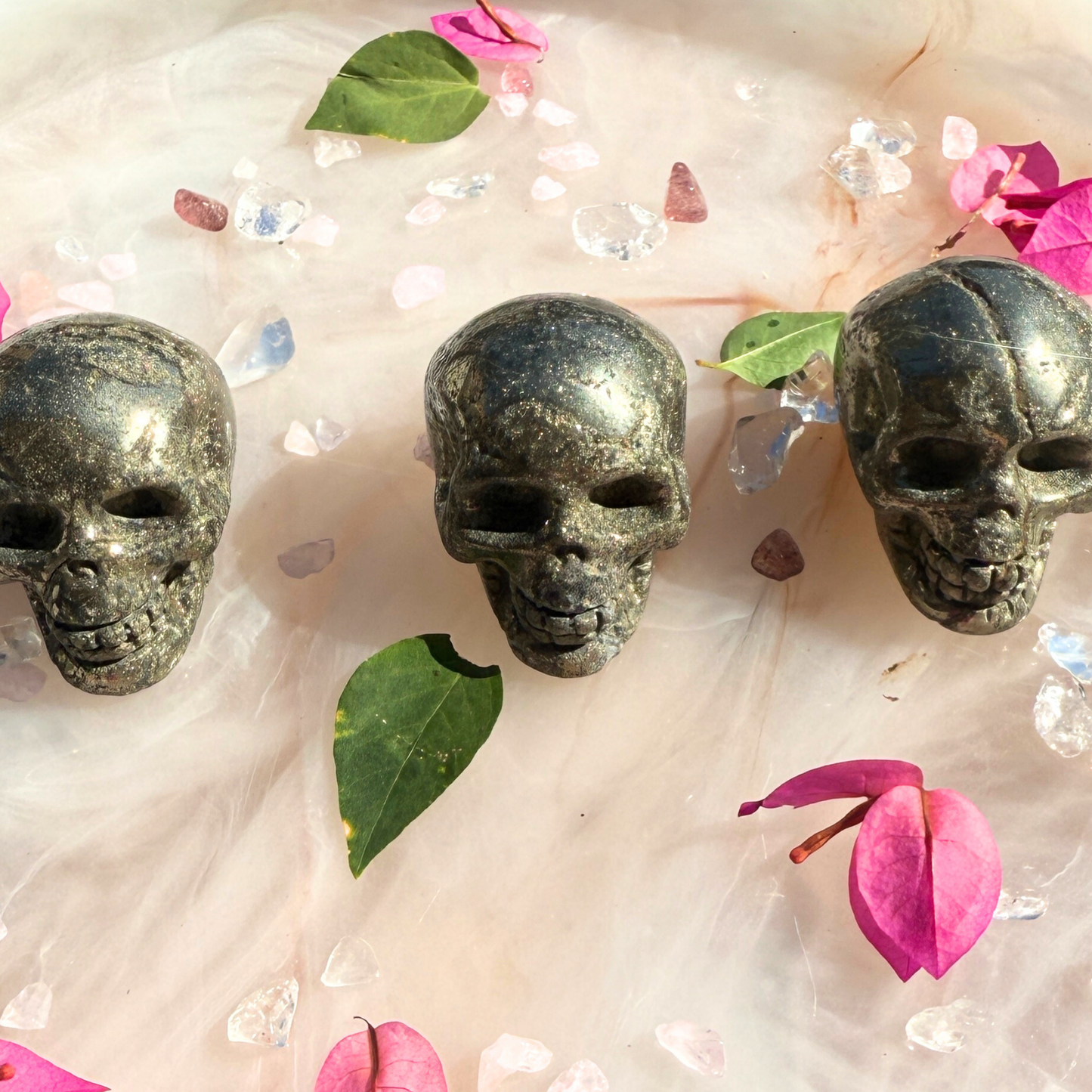 💀✨ "Dead Set Sparkle" – Pyrite Skull (Intuitively Chosen) ✨💀
