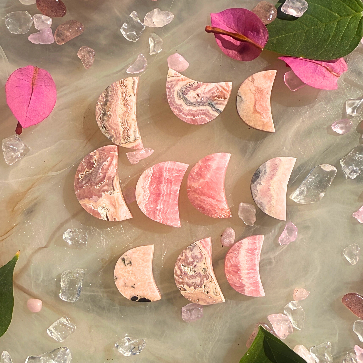 🌸 Lunar Love – Rhodonite Mini Moons (Intuitively Chosen)