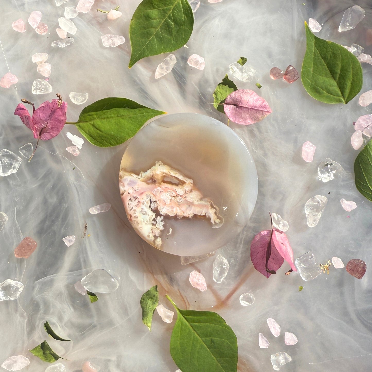 🌸 “Blossom in the Bowl” – Flower Agate Mini Bowl