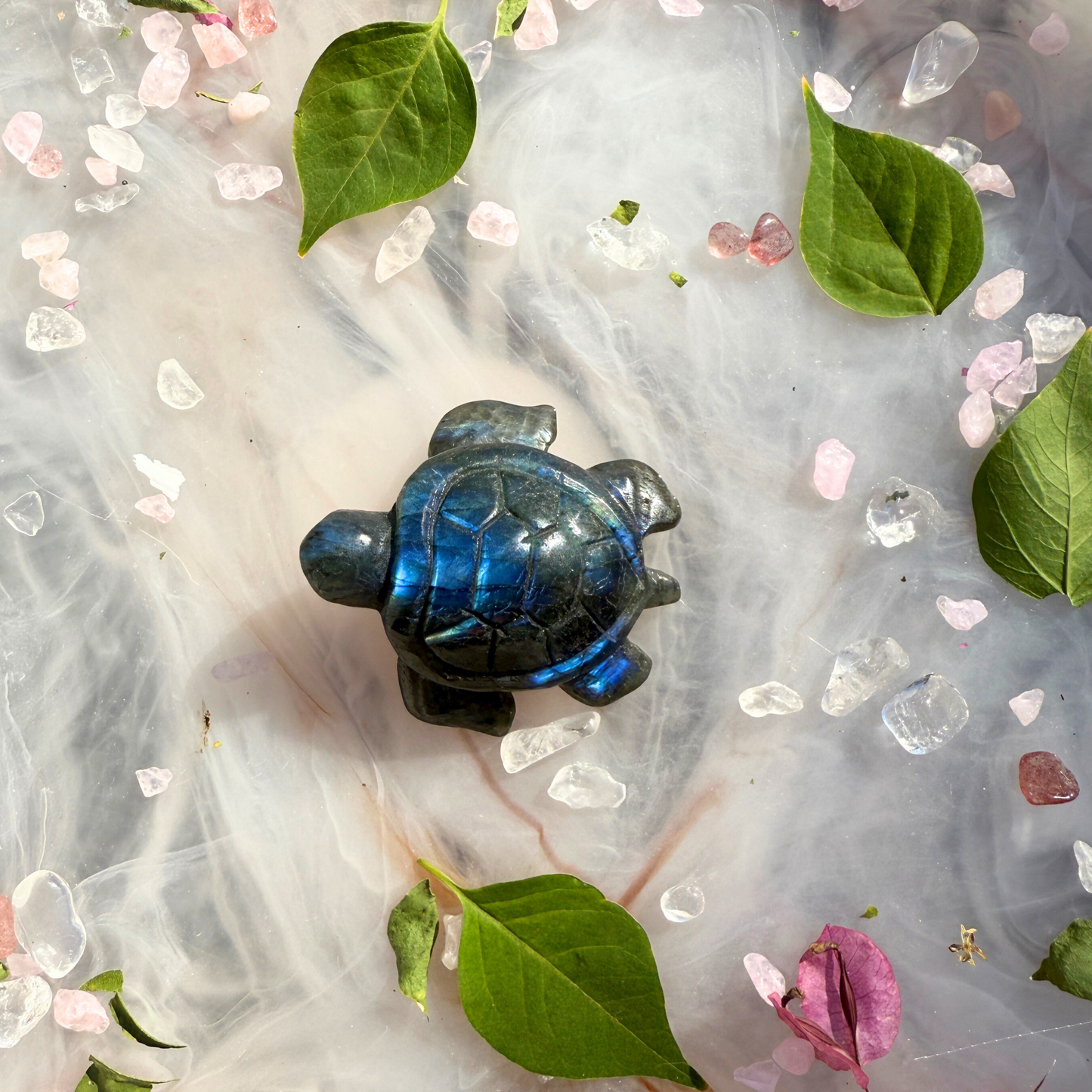 High-Flash Labradorite Turtle (Pick 1 or 2)